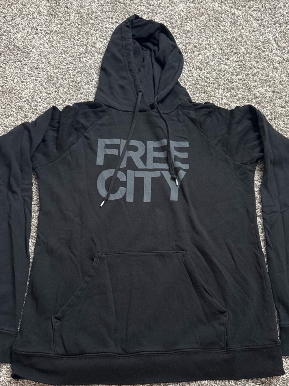 freecity Black Hoodie with Gray Logo